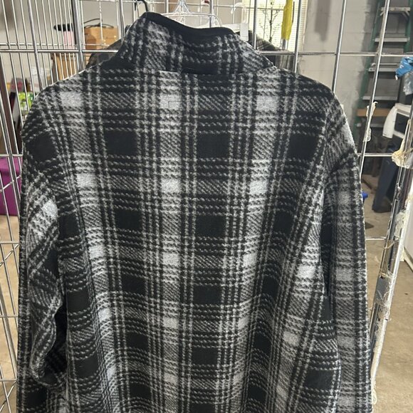 John Wayne Stock & Supply Check Plaid 1/4 Zip Fleece Pullover Mens XLarge - Picture 2 of 3